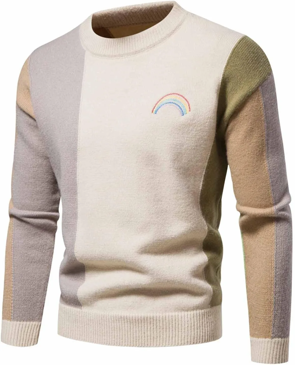 

Muscularfit вязаный свитер для мужчин Slim Fit цветной блок легкий