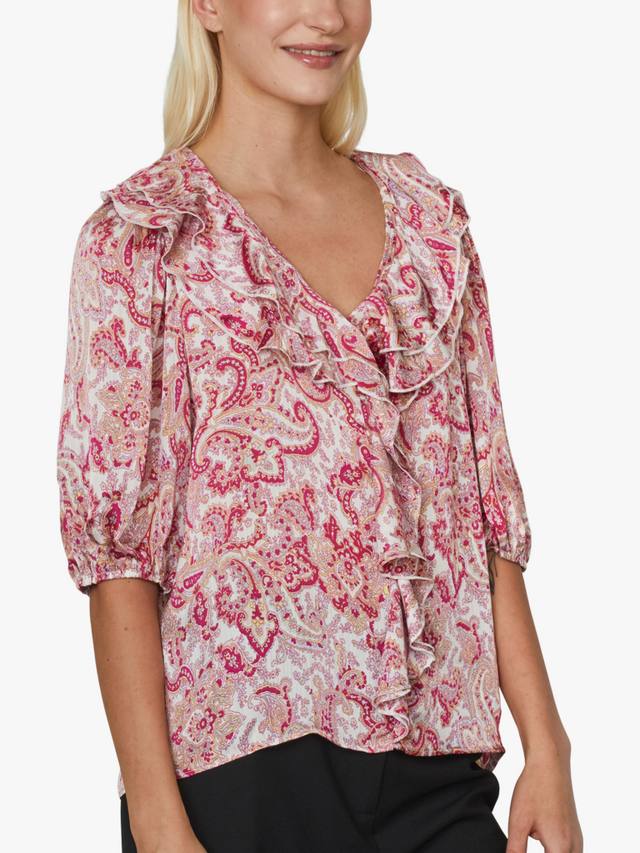 

Топ с оборками в стиле пейсли Sisters Point, Pink/Multi