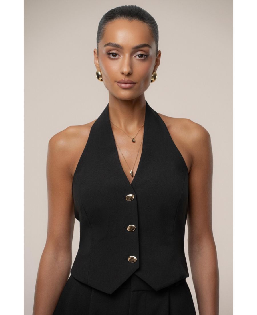 

Женский роскошный жилет-халтер JLUXLABEL, Black