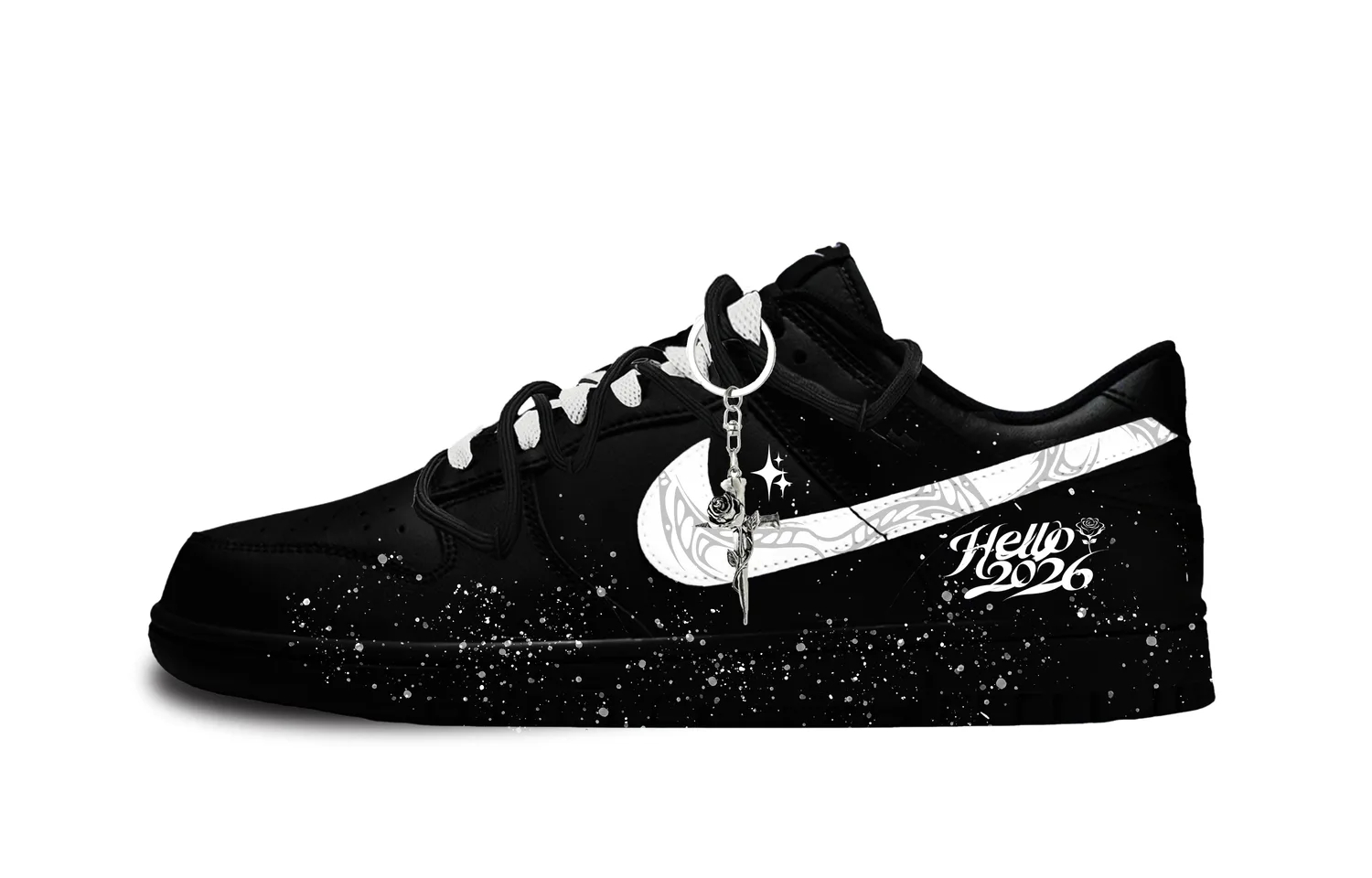 Dunk Ink Dyed Star Key Abrasion Resistant Low top Skateboard Shoes Unisex Nike, черный