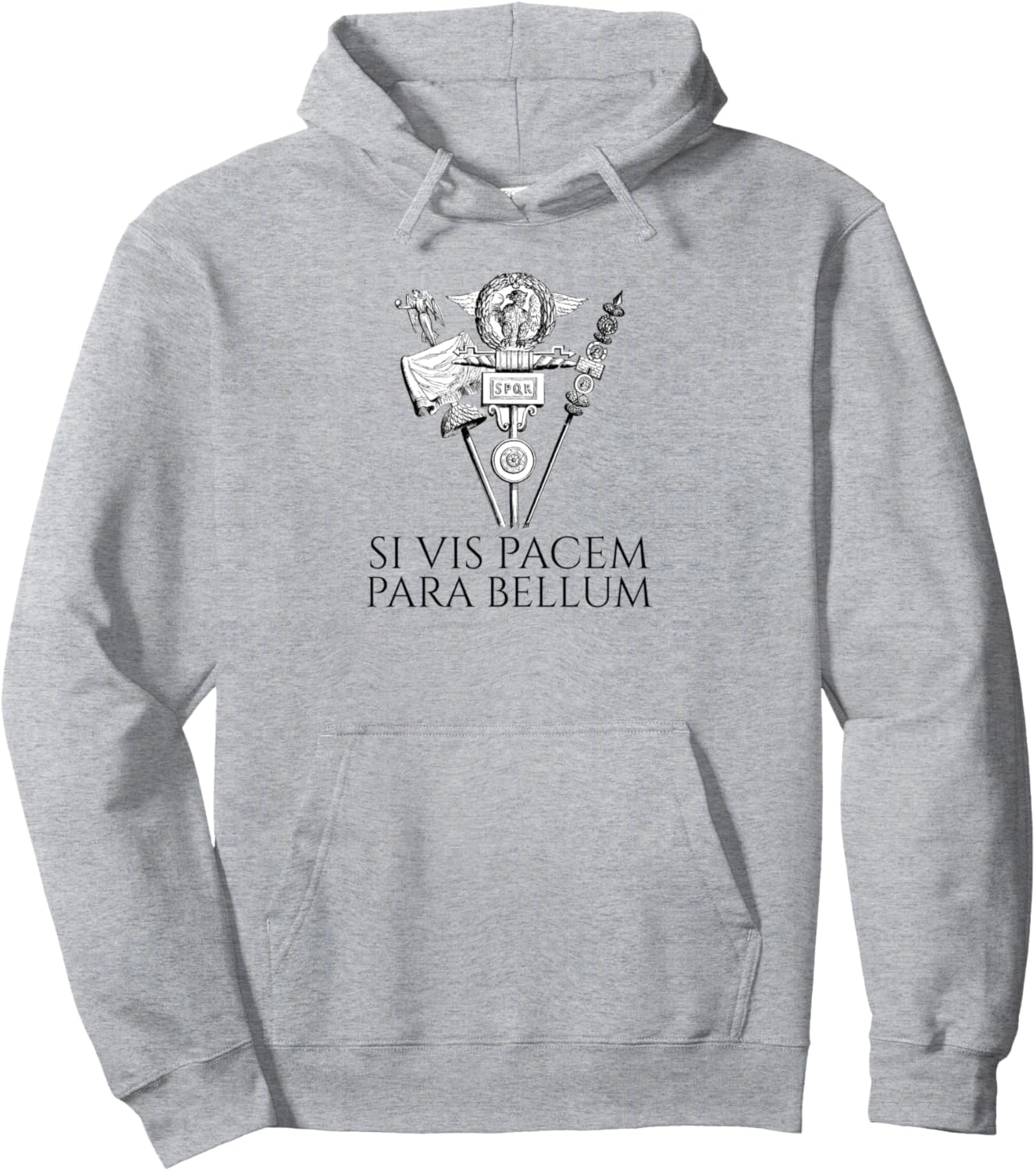

Латинская цитата - Si Vis Pacem Para Bellum - древнеримская толстовка SPQR Latin Quotes & Ancient Roman History Gifts, серый