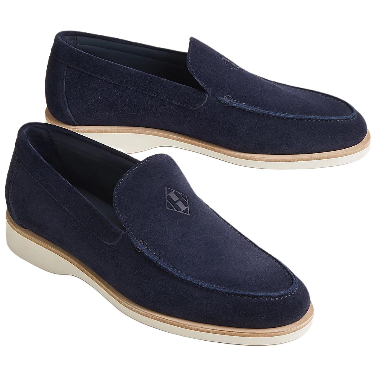 HERMES Мужские повседневные кроссовки Men's Low top Blue — фото 4