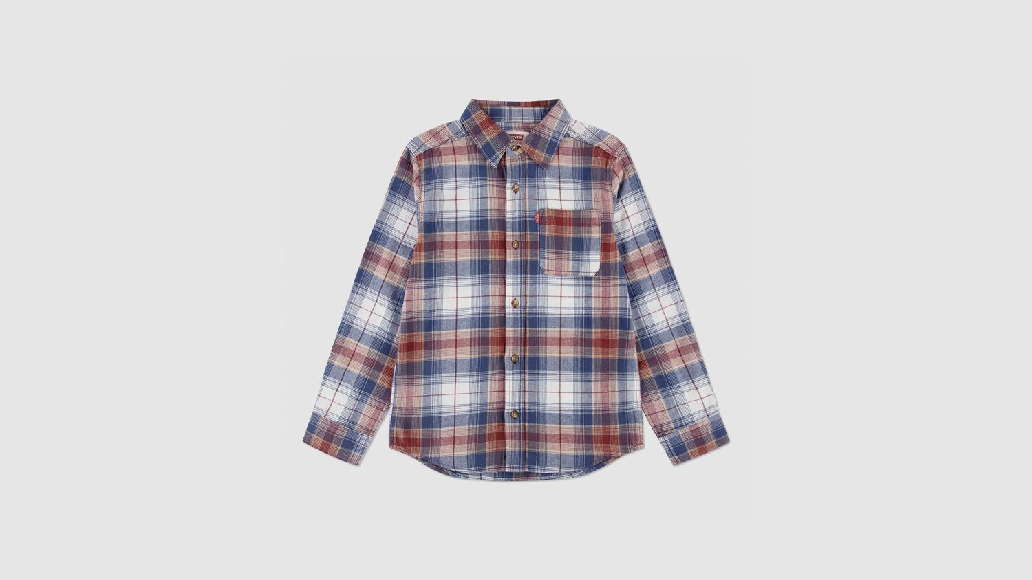 Рубашка из твила в клетку индиго для больших мальчиков S-xl Levi's, Red Pear - Red — фото 4