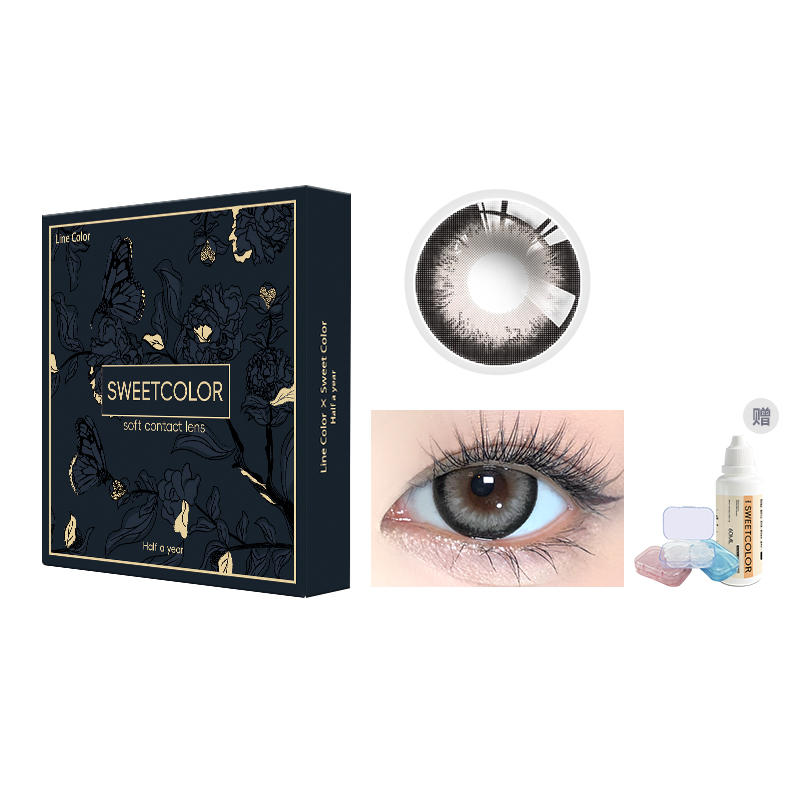 

Контактные линзы SweetColor полугодовой замены 1 шт * 2 упаковки + подарочная упаковка * 1 + раствор для ухода * 1 Micro Mixed Breed SWEET COLOR