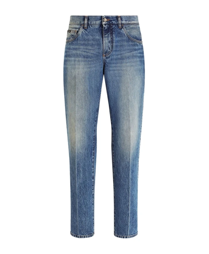 

Джинсы из денима с карманом плака Dolce & Gabbana, синий