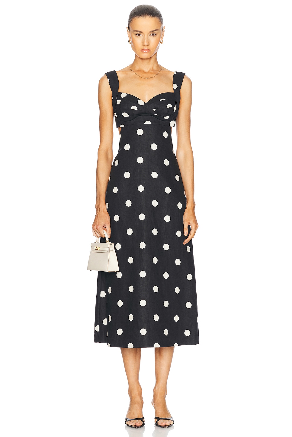 

Платье миди Crush Zimmermann, цвет Black & Cream Dot
