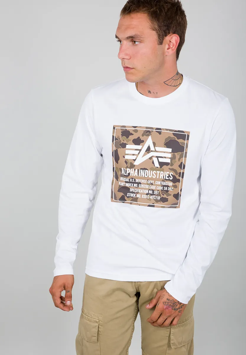 

Alpha Industries с длинными рукавами " Alpha Industries Мужчины - Лонгсливы Camo Block LS", белый