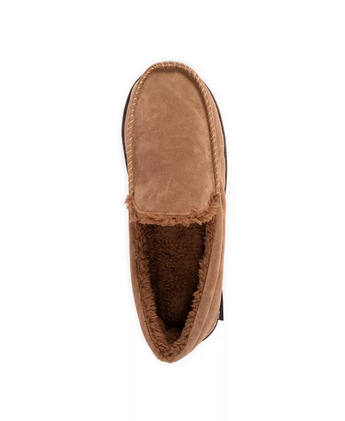 Мужские мокасины-тапочки из искусственной замши MUK LUKS, коричневый/бежевый — фото 2