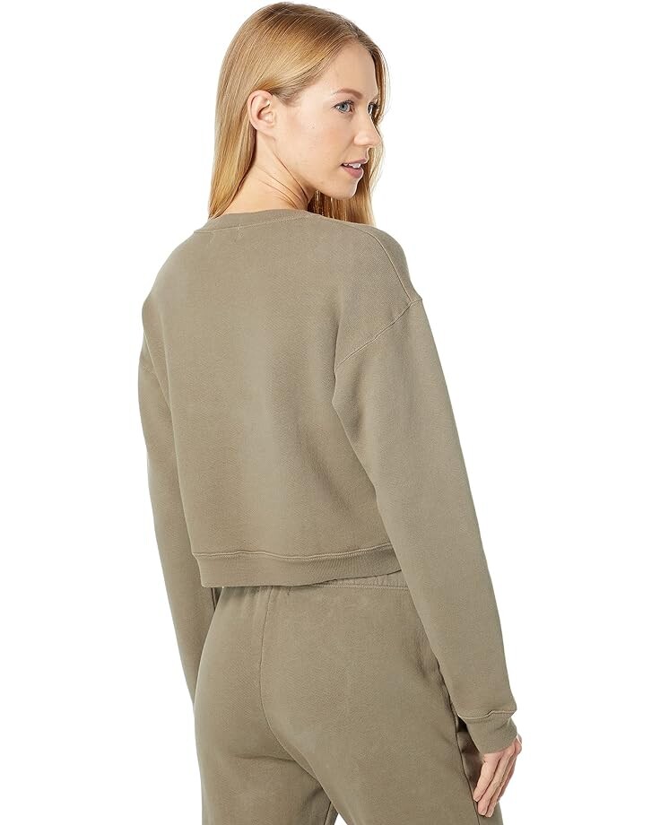 

Толстовка MONROW 1/2 Zip Cropped Sweatshirt, цвет Dusty Olive