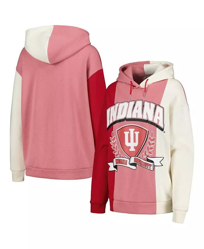 

Женская темно-красная толстовка с капюшоном Indiana Hoosiers Hall of Fame Colorblock Gameday Couture