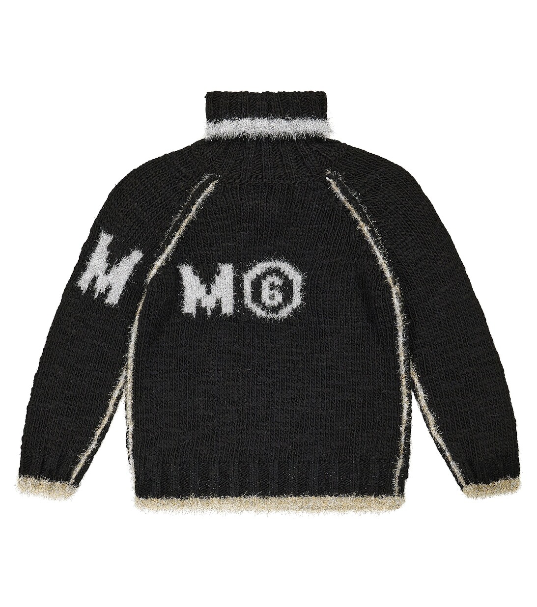 

Свитер с высоким воротником и логотипом MM6 Maison Margiela, черный