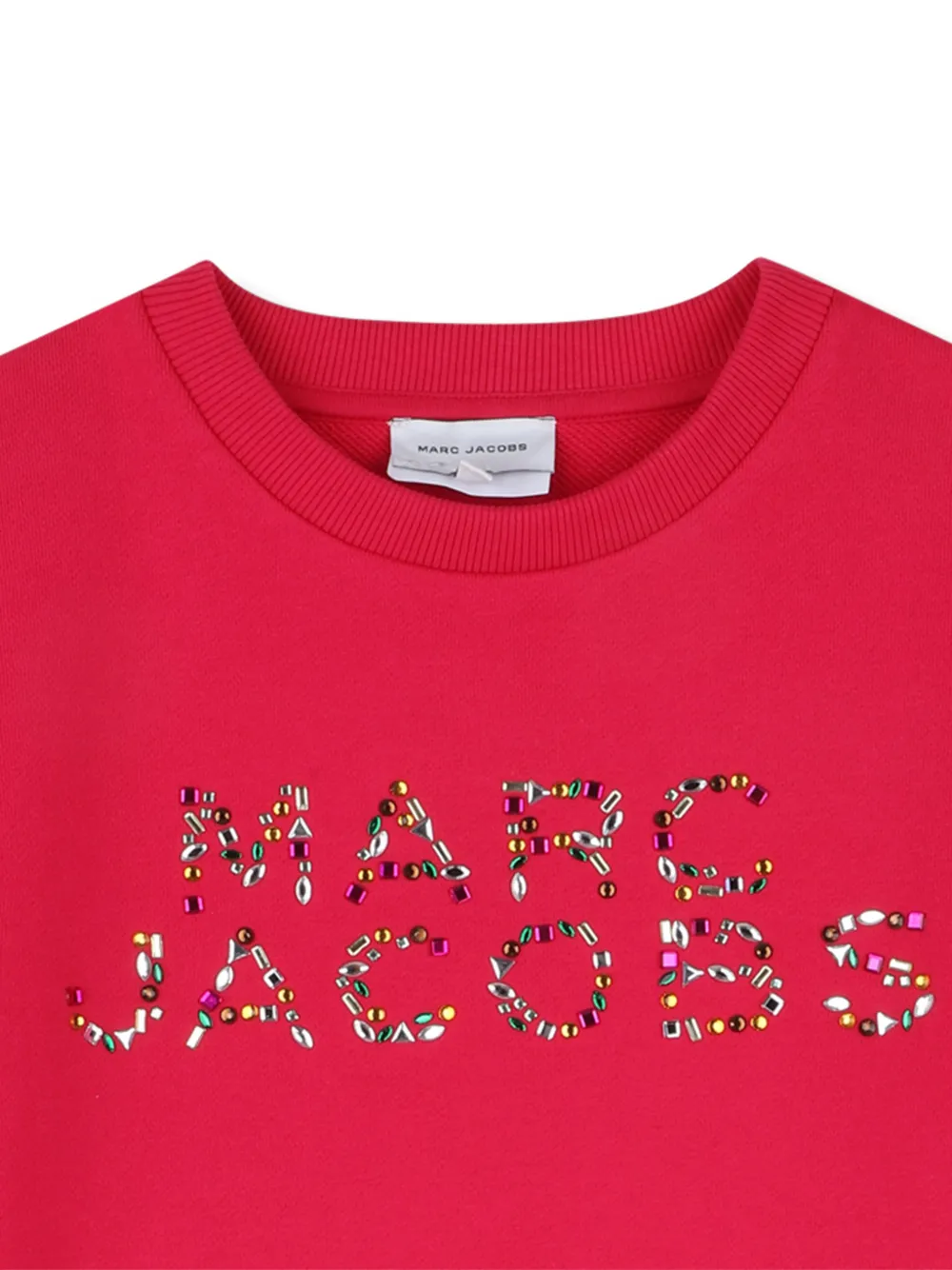 Платье-футболка с декорированным логотипом Marc Jacobs Kids, красный — фото 3