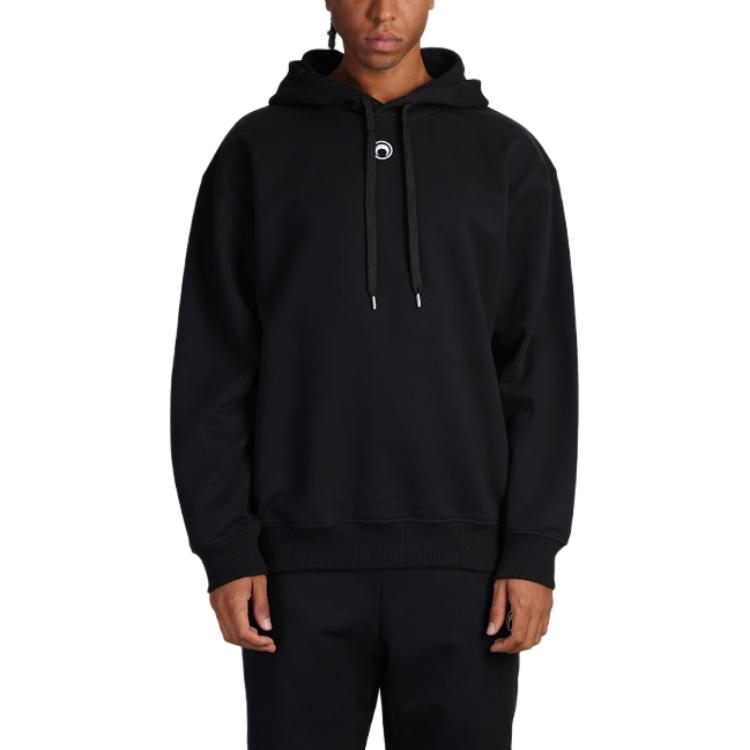 

Худи с вышитым логотипом и шнурком Marine Serre, черный