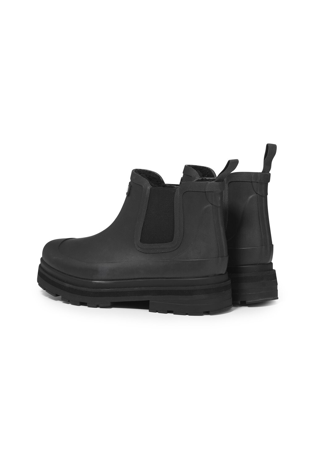 Женские резиновые сапоги Aigle короткие с текстильной вставкой, черный — фото 2