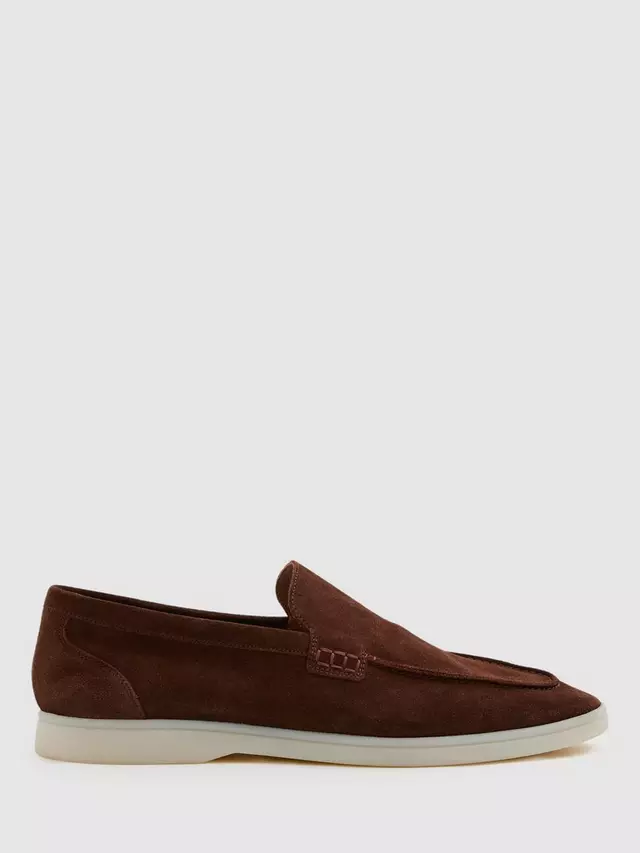 

Лоферы Reiss Kason Suede, цвет dark brown