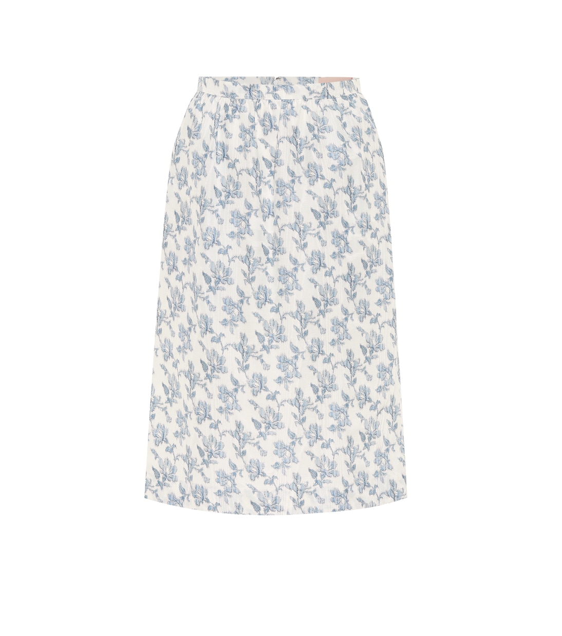 

Юбка миди квадратного кроя из смесового хлопка Brock Collection, White Blue