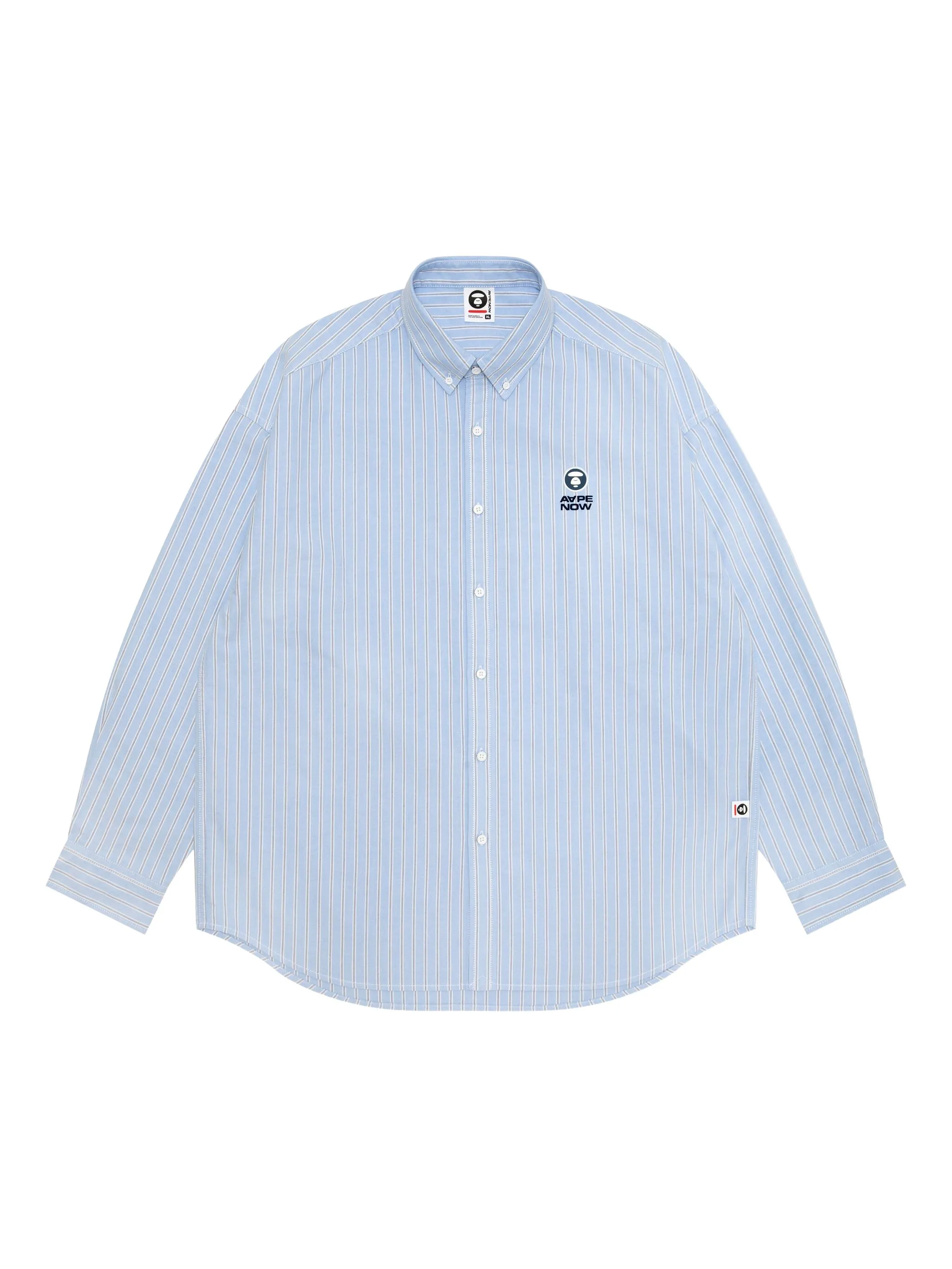 

Полосатая рубашка с вышитым логотипом Aape By A Bathing Ape, синий