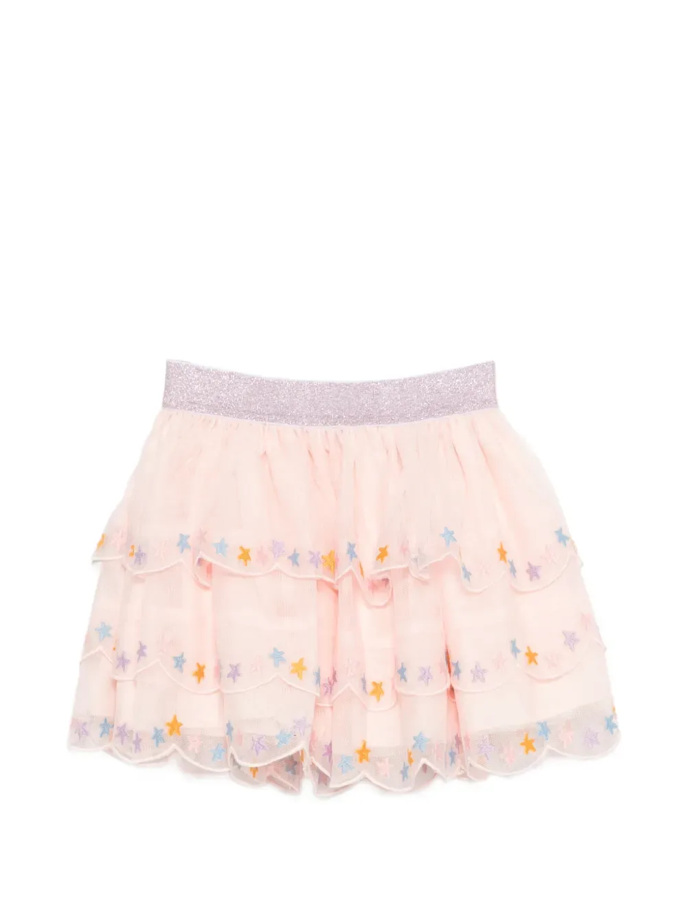 Многоярусная пачка с вышивкой в виде звезд Stella McCartney Kids, розовый