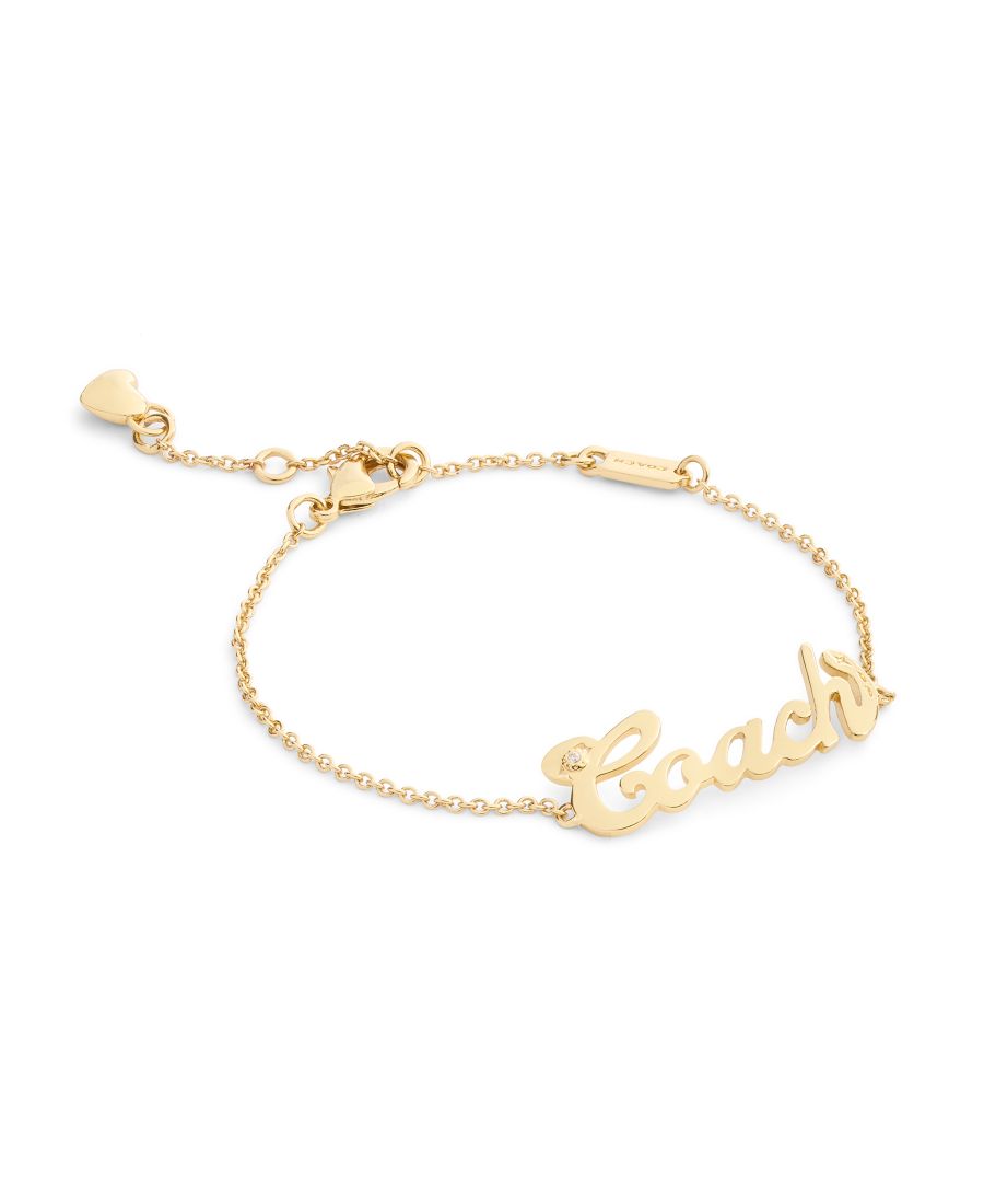 

Браслет с именной табличкой тренера и искусственным камнем COACH, Gold