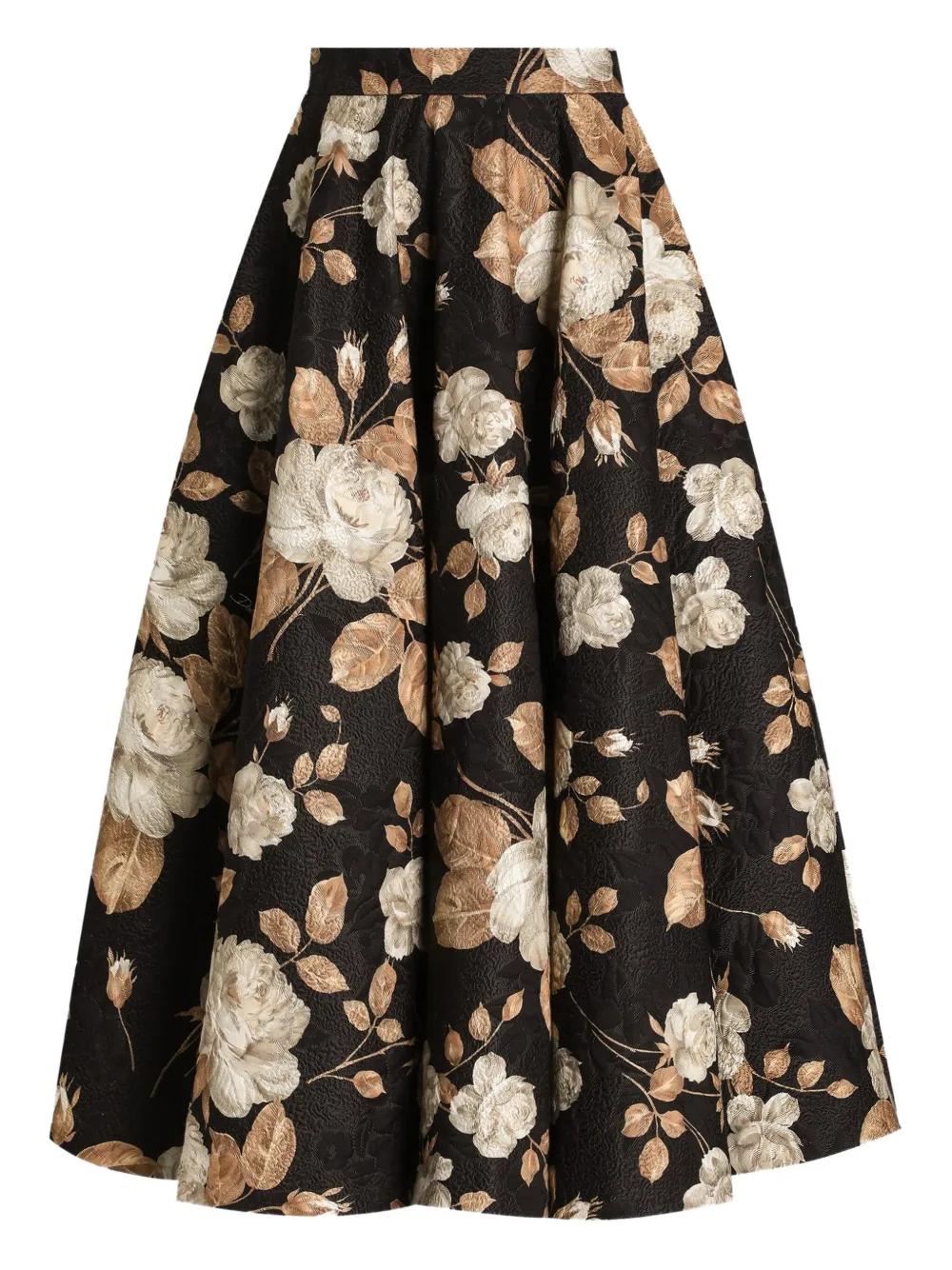 

Юбка миди со складками и цветочным принтом DOLCE & GABBANA, черный