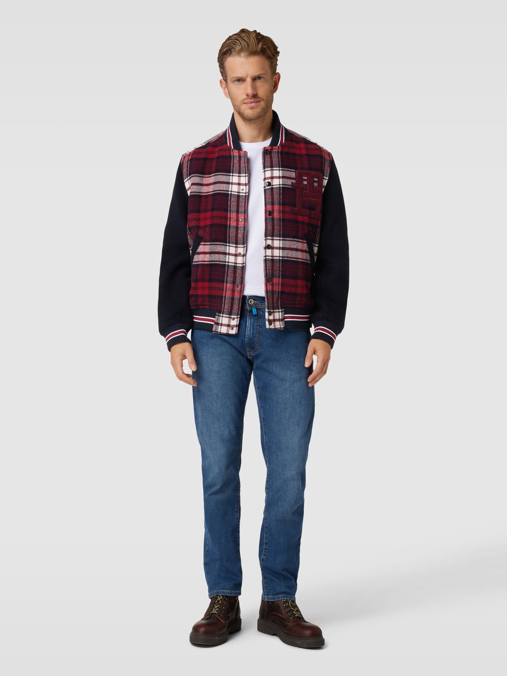 

Куртка-бомбер в клетку тартан Tommy Hilfiger, темно-красный