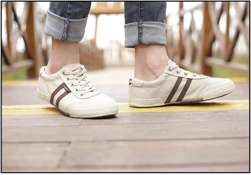 

Мужские холщовые кроссовки, универсальные, повседневные, дышащие, модные, удобные, низкие, плоские, для прогулок, простые, мягкие, винтажные, на шнуровке, повседневные туфли Boxpopla, белый