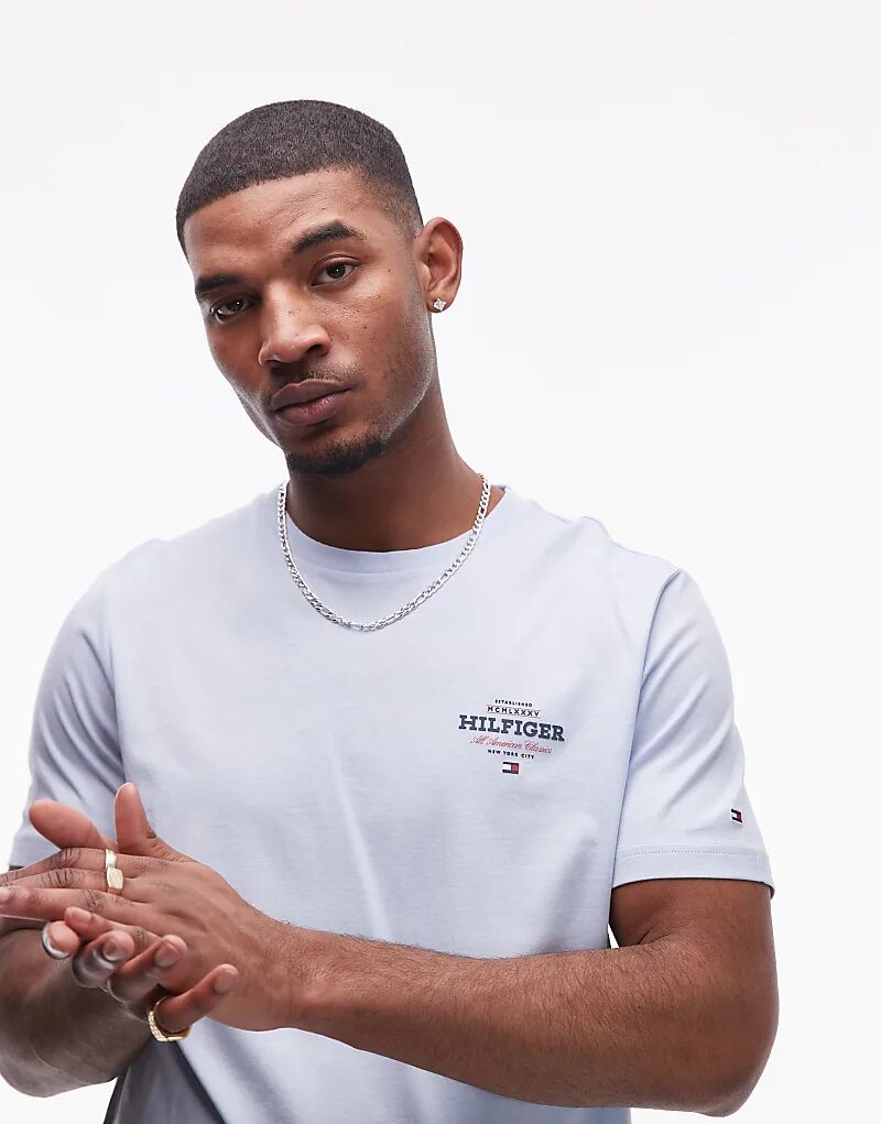 

Футболка с логотипом Tommy Hilfiger monotype нежно-голубого цвета