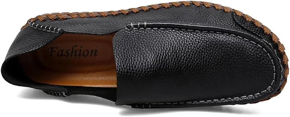 Мужские лоферы на каждый день, кожаные, Slip on, Black Abborora — фото 4