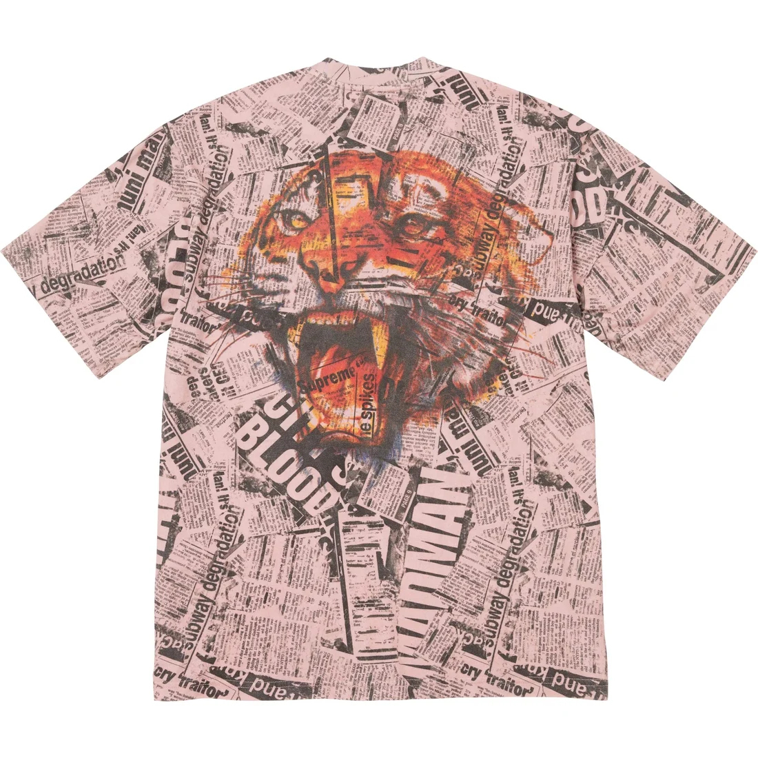 Футболка с коротким рукавом Newspaper Supreme, розовый