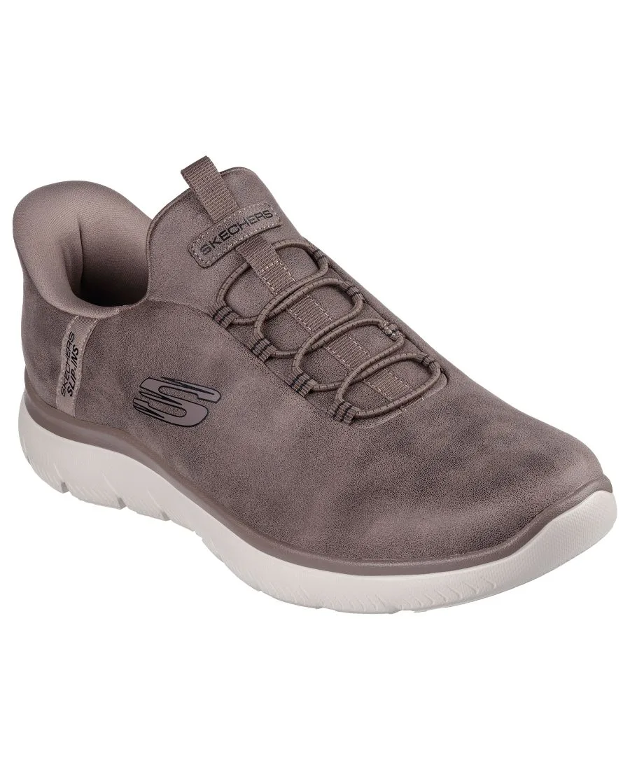 Мужские слипоны: Summits - Korlo Wide-Width Casual Sneakers от Finish Line Skechers, коричневый
