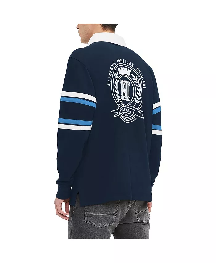Мужская длинная футболка с длинным рукавом в регбийном стиле Cory Varsity Tennessee Titans в синем цвете Tommy Hilfiger — фото 3