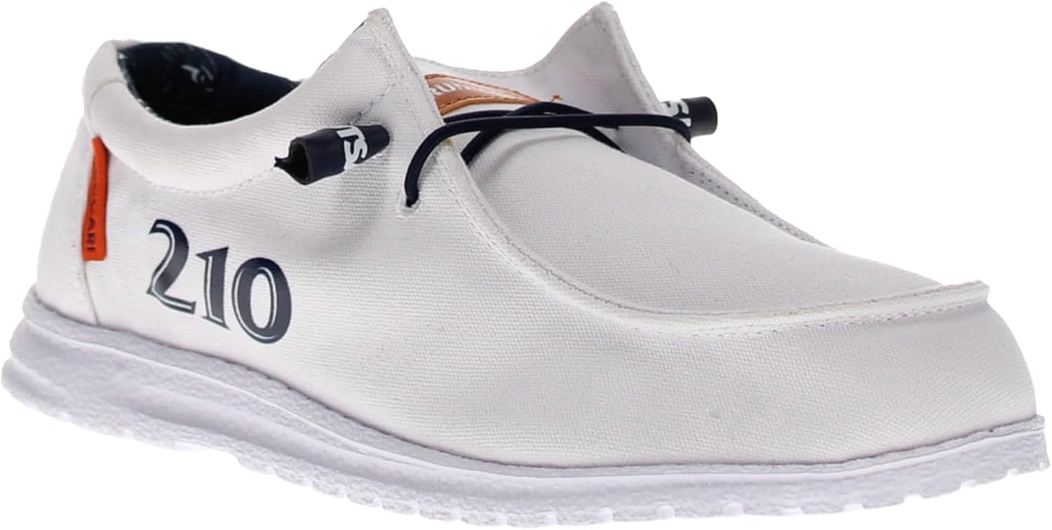 

Мужские слипоны из холщовой ткани Vaccari Nate NCAA, Удобная и легкая повседневная обувь, белый