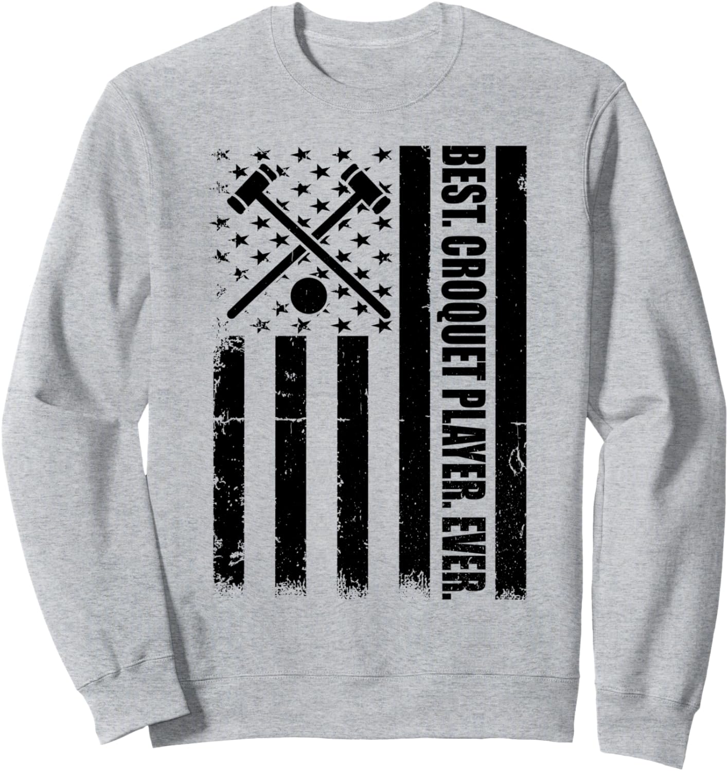 

Лучший игрок в крокет всех времен. Толстовка с американским флагом, посвященная крокету Croquet Game Croquet Player, серый