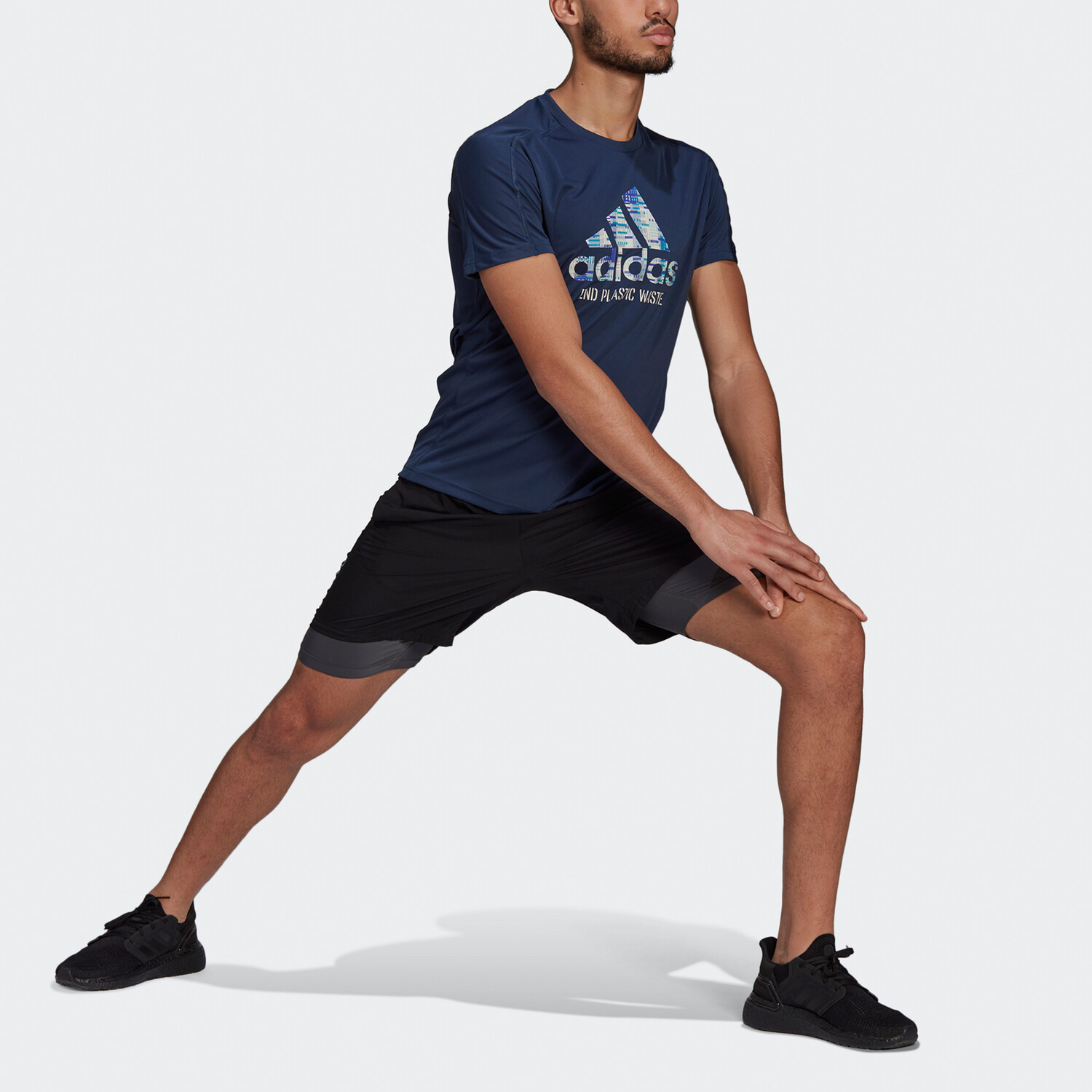 Футболка мужская темно-синяя Adidas, темно-синий — фото 3