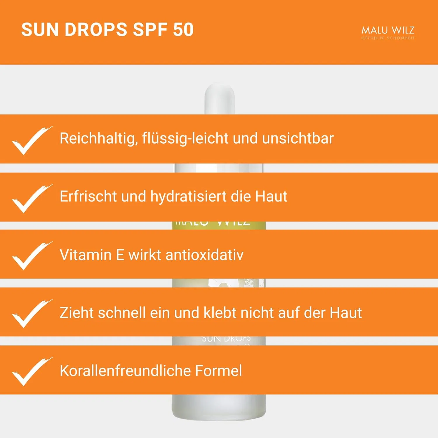 Солнцезащитный крем Malu Wilz Sun Drops SPF 50, 30 мл Malu Wilz — фото 4