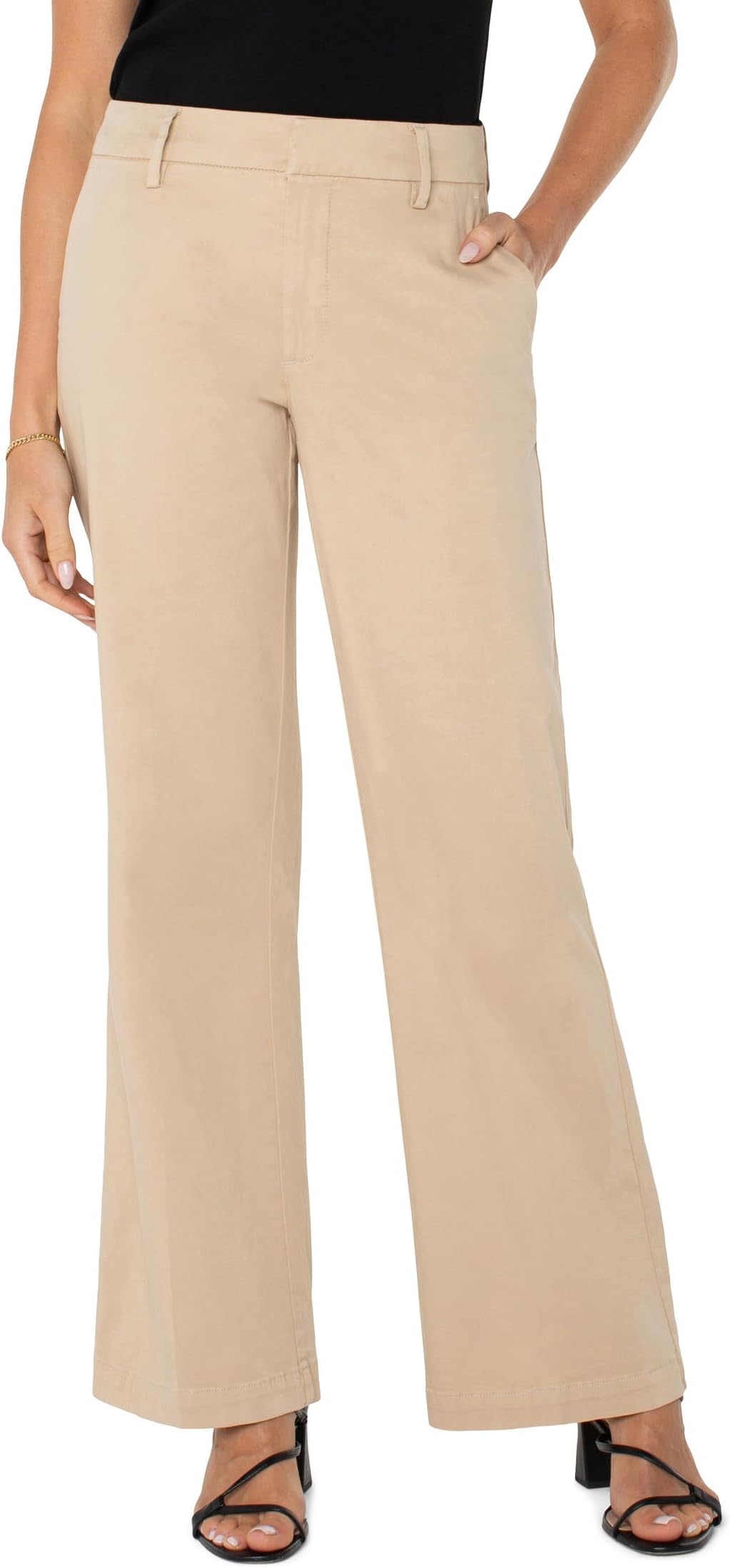 

Брюки Liverpool Los Angeles Petite Kelsey Wide Leg Trouser In Soft Touch Twill 28" Inseam, Cappuccino