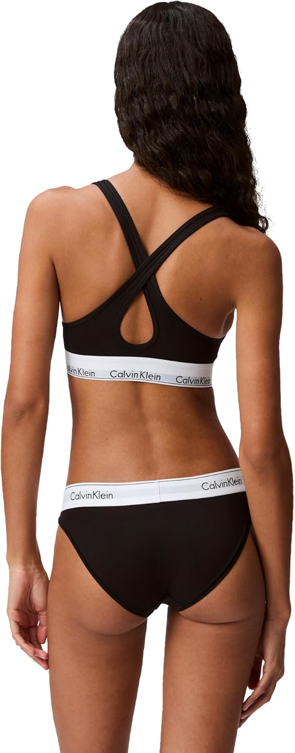 Женские современные трусики-бикини Calvin Klein из хлопка и стретч-хлопка, Black — фото 2