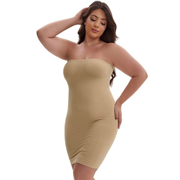 

Женский бесшовный корсет-слип с эффектом пуш-ап и поддержкой живота Inspire Chic, Light Brown