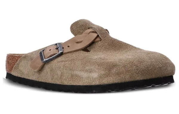Тапочки boston braided suede leather sandals 'taupe' Birkenstock, бежевый — фото 3