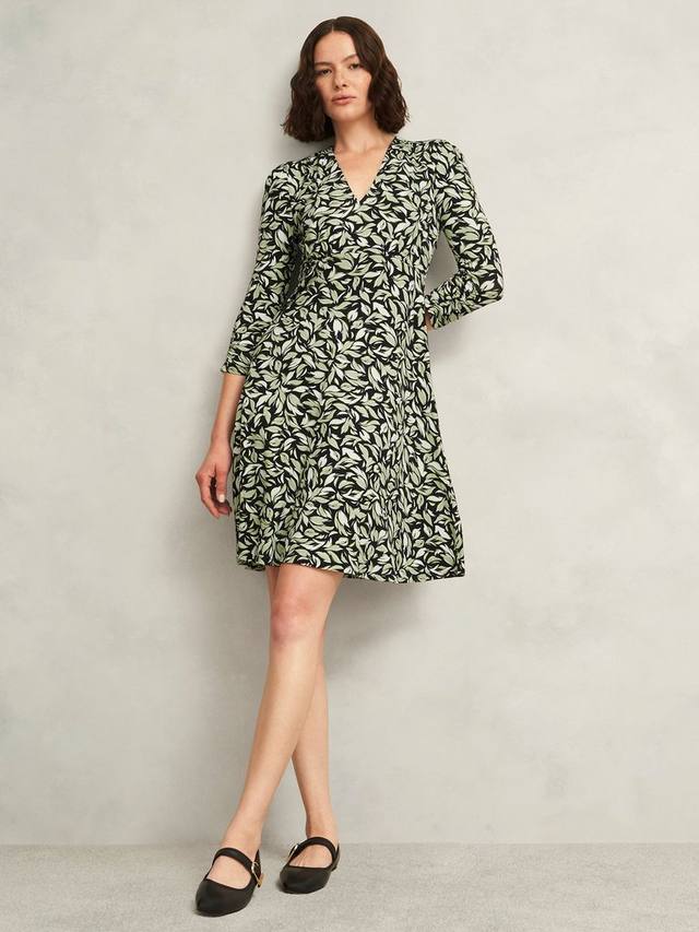 

Платье Petite Elosie из джерси с абстрактным принтом Hobbs, Navy/Multi