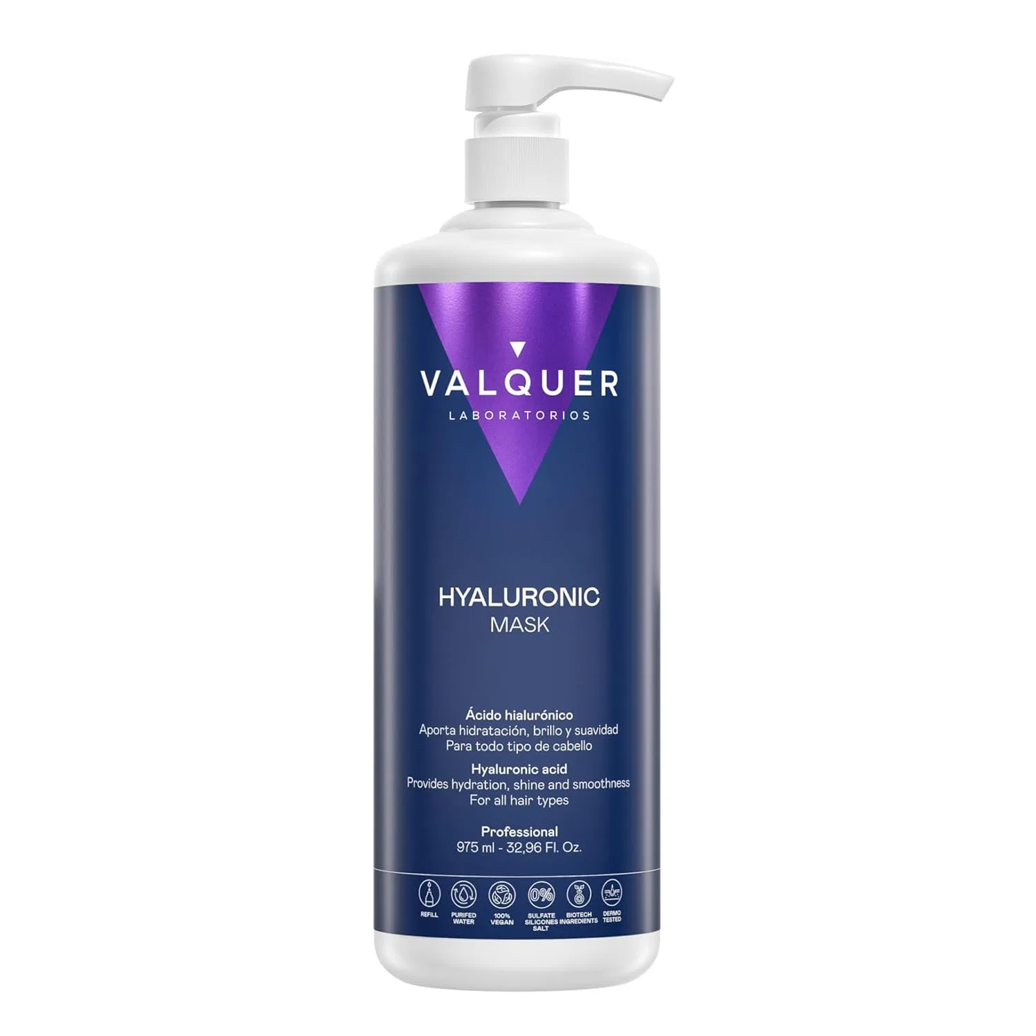 Увлажняющая маска для волос Valquer Hyaluronic с гиалуроновой кислотой, 975 мл Valquer Laboratorios
