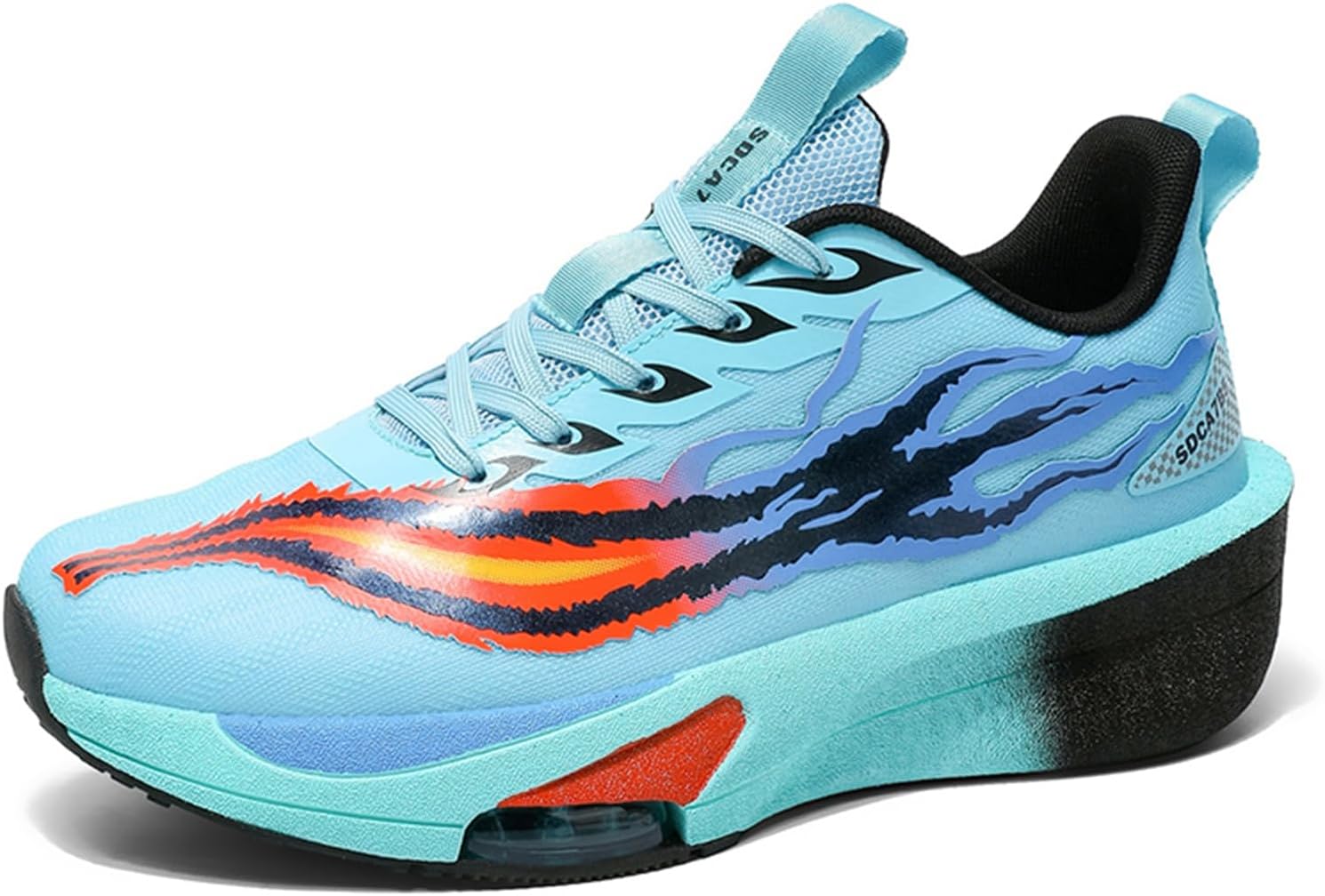 

Мужские стильные спортивные кроссовки на шнуровке с сетчатым верхом, толстой мягкой подошвой, противоскользящей и амортизирующей конструкцией, подходят для уличного спорта, фитнеса и баскетбола Negyanme, синий