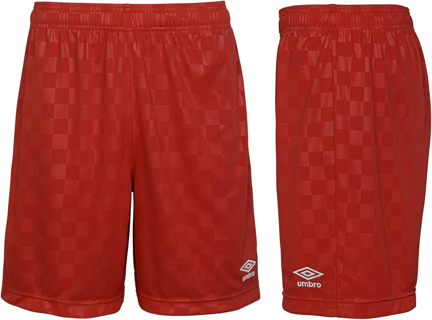 Детские клетчатые шорты Umbro, красный — фото 3