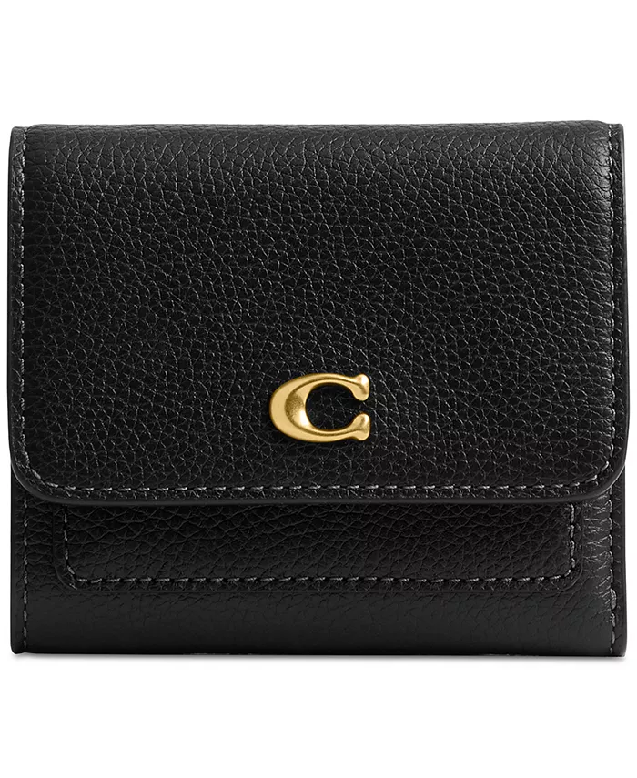 

Кошелек Mila Small Leather Flap с клапаном COACH, черный