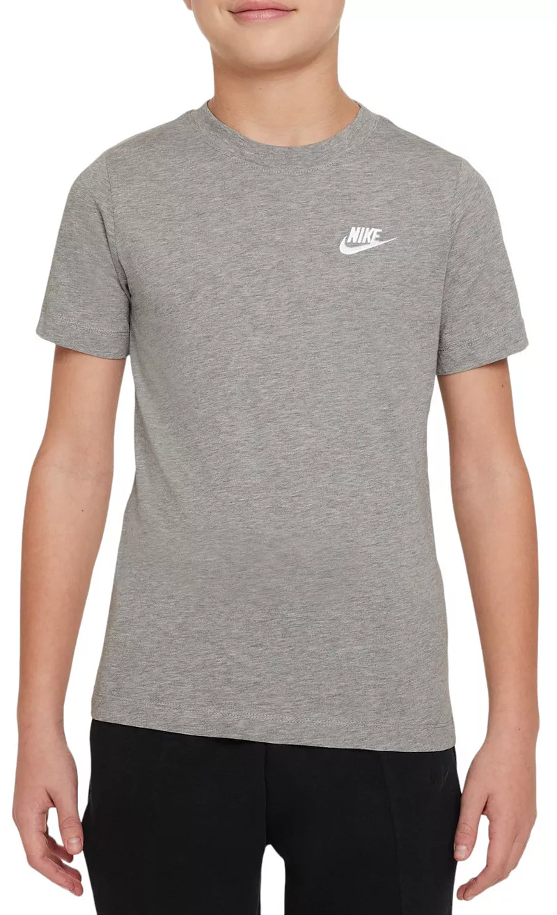 

Детская футболка Nike Sportswear с вышивкой Futura, цвет Dk Grey Heather