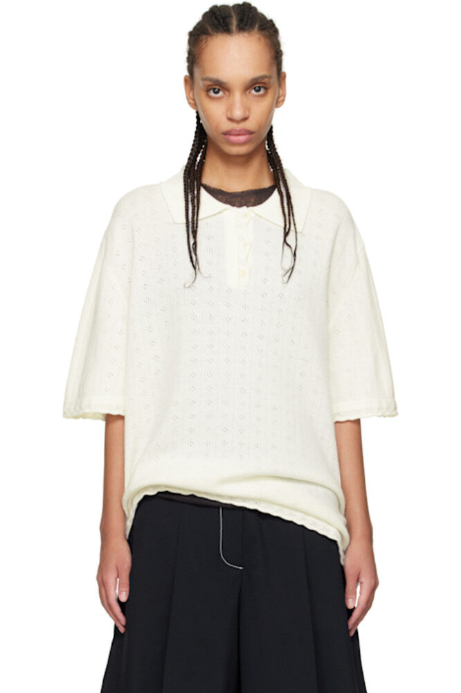 

Поло из шерсти мериноса Off-White Pointelle Cordera