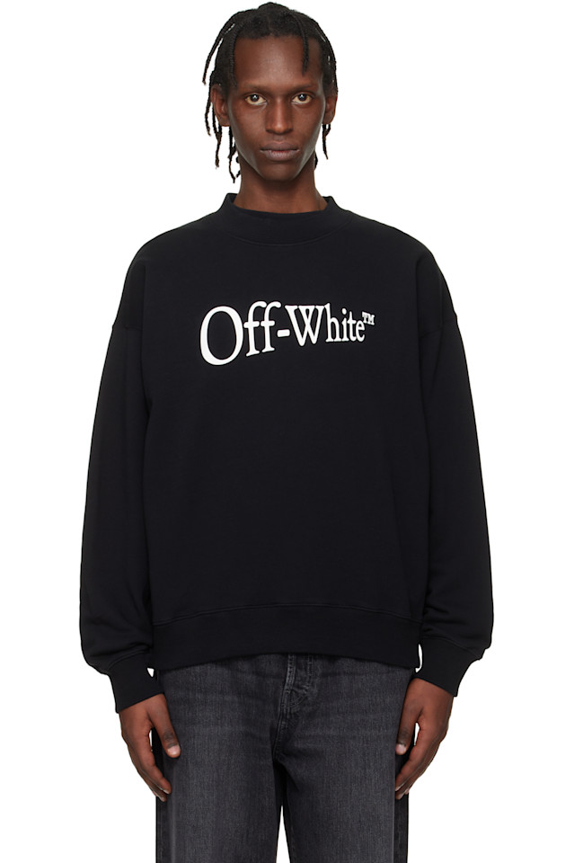 

Off-White Черная толстовка с круглым вырезом и надписью «Run Arrow Skate»