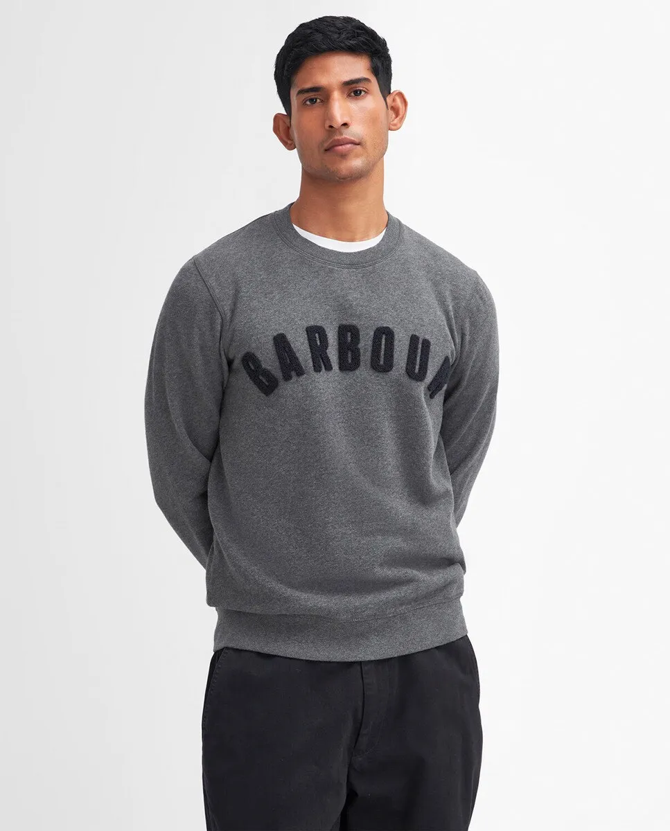 

Мужская толстовка с круглым вырезом и принтом на груди Barbour, серый