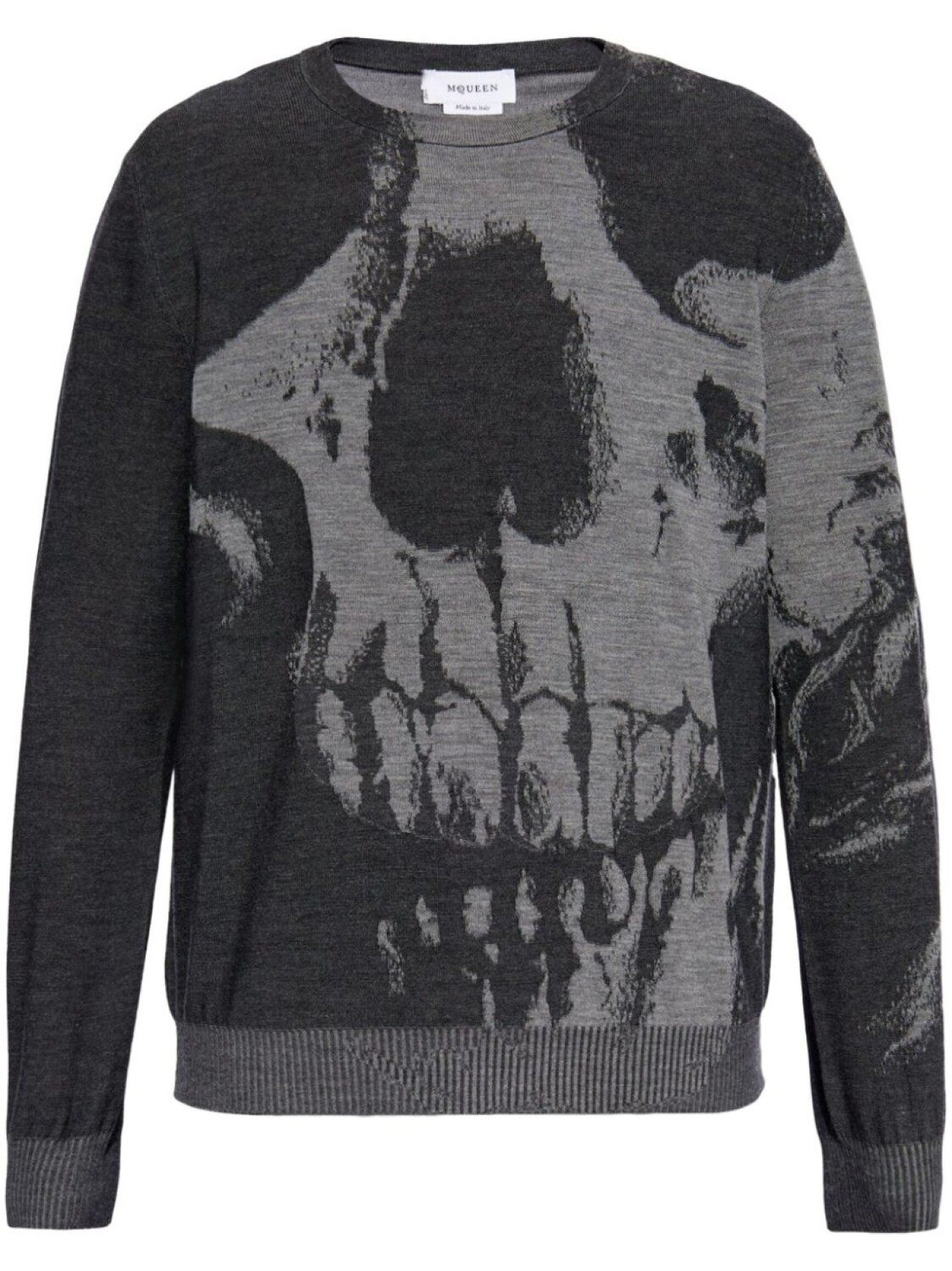 

Alexander McQueen свитер вязки интарсия с узором Skull, черный