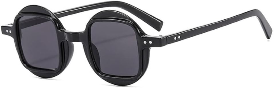 

Винтажные круглые панк-солнцезащитные очки для мужчин с прозрачными градиентными линзами, женские солнцезащитные очки с заклепками, защита от УФ-излучения UV400 LANGSER, Black Grey